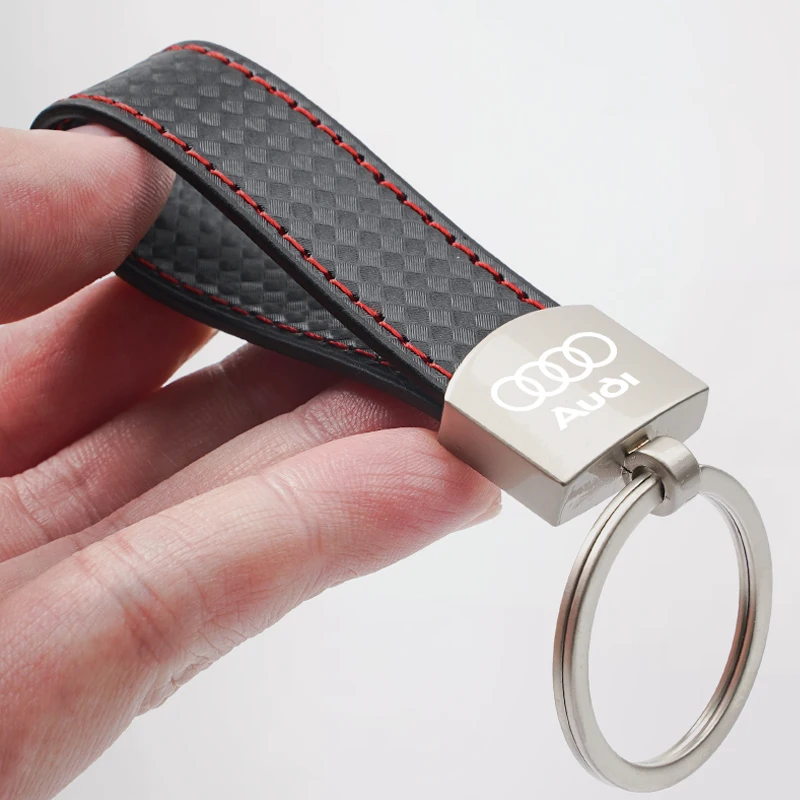 Car Keychain Metal Buckle Plaid Pattern Luxury Keyring For Audi A1 A2 A3 A4 A5 A6 A7 A8 Q1 Q2 Q3 Q4 Q5 Q6 Q7 Q8 TT RS3 S5 B8 RS6