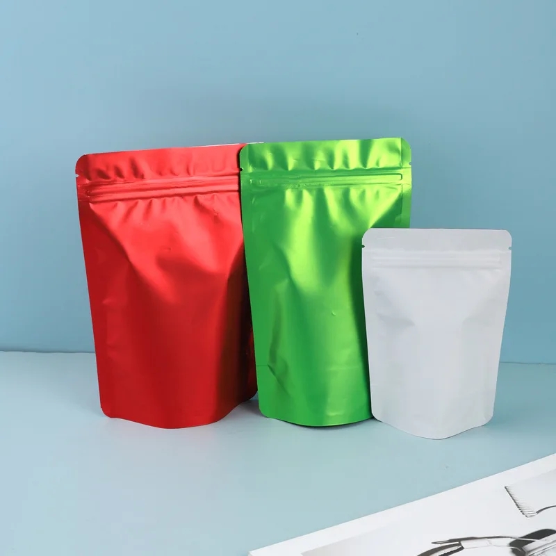 Stand Up Resealable Smell Proof Aluminum Foil Zipper Bag Snacks Food Dried Fruit Storage Pouches Tear Notch Mylar Bags