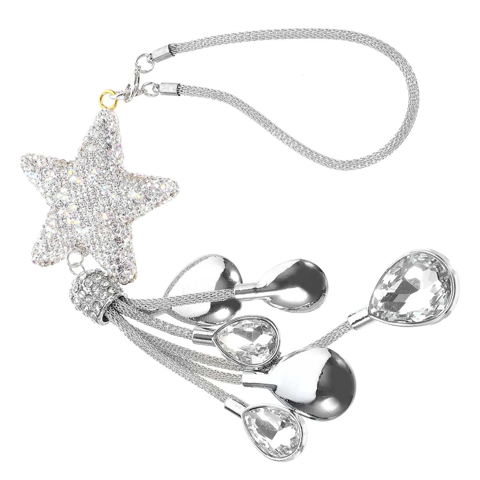

Car Pendant Star Shape Bling Decoration Rearview Mirror Hanging Ornament Creative Car Interior Hanging Decor Accessory
