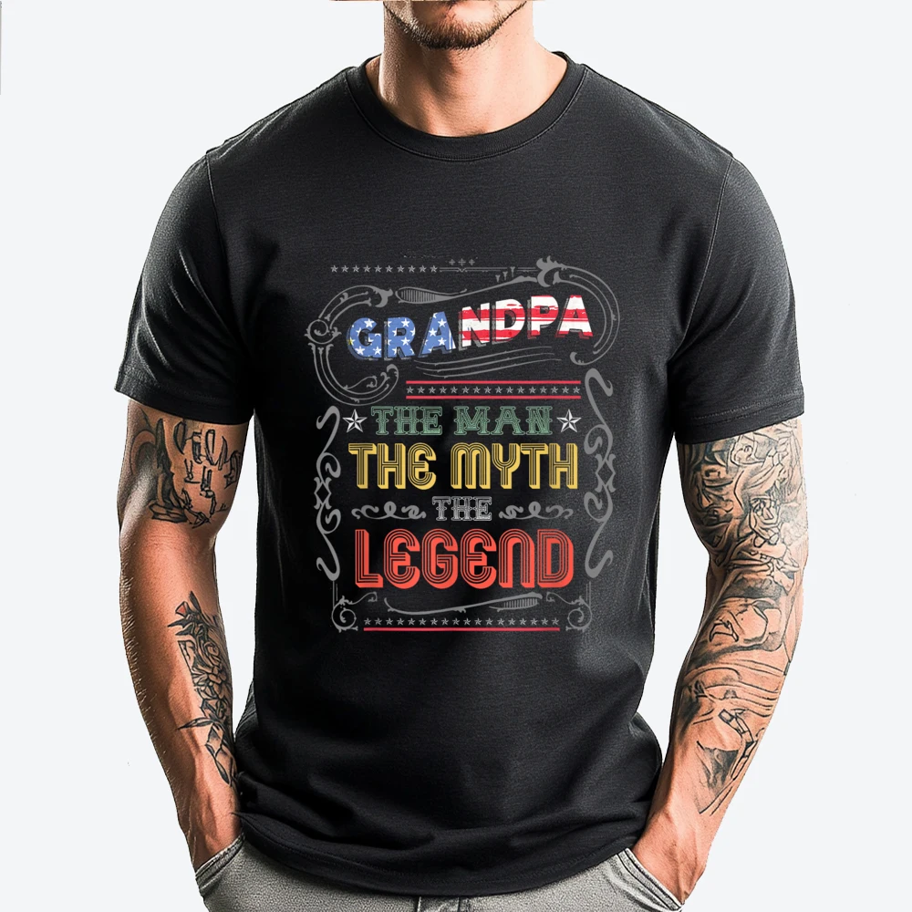 

Grandpa The Man The Myth The Legend Grandfather Mens Shirts Graphic Tee Women Clothes Luxury Designer Tshirt
