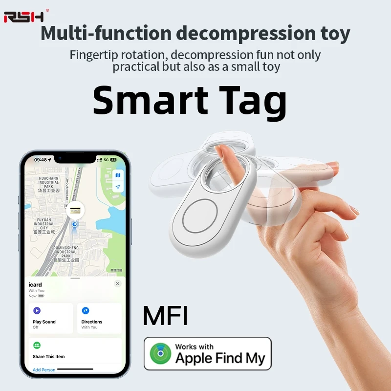 

MFI Smart Bluetooth GPS Tracker Works with IOS Find My Anti Lose Reminder Device for Iphone Tag Replacement Locator Smart Airtag