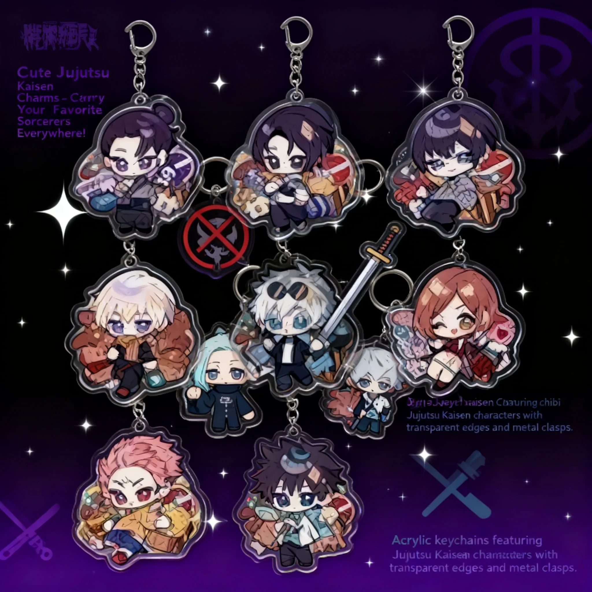 

Anime Keychain Acrylic Keychain Jujutsu Kaisen Yuji Itadori Satoru Gojo Pendant Accessory Hanging Ornament Cosplay Gift