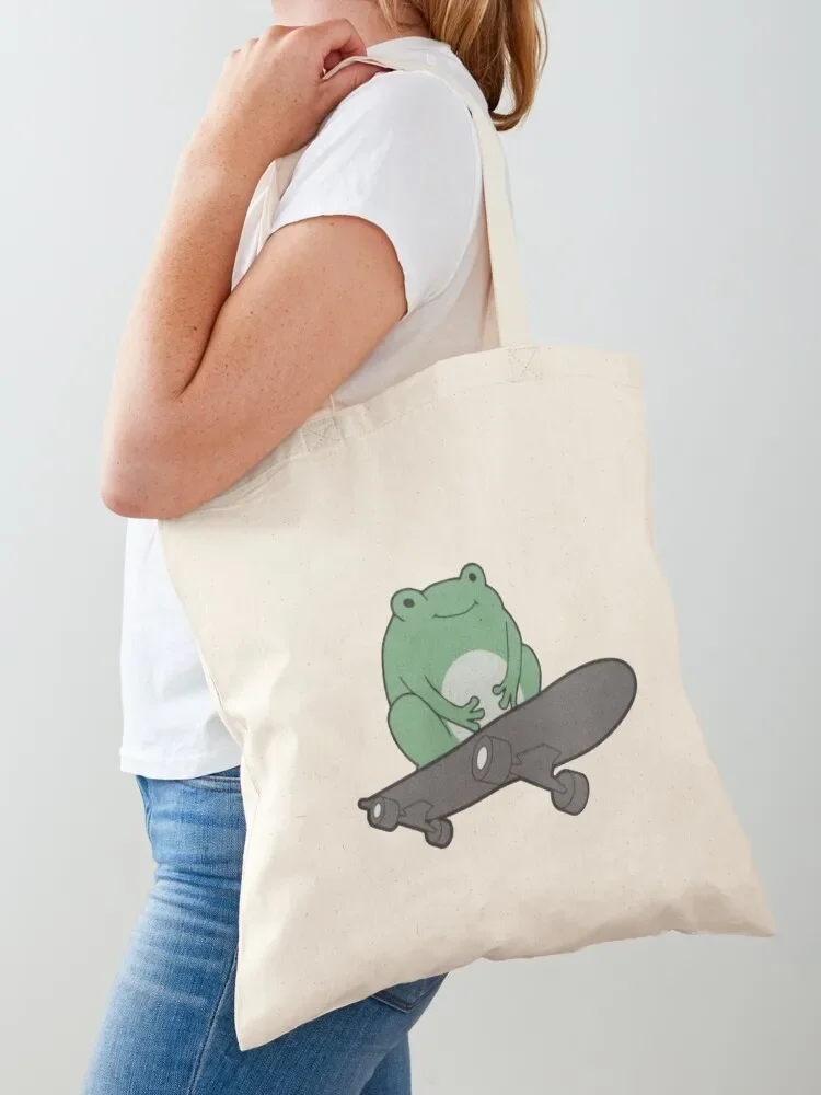 Cute Frog on Skateboard Tote Bag Women's bag women bag free delivery bags female