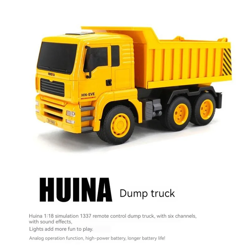 1:18 RC Truck Dump 6CH Mini Remote Control Toys for Boys Gift HUINA 1337 Construction Vehicles RC Model