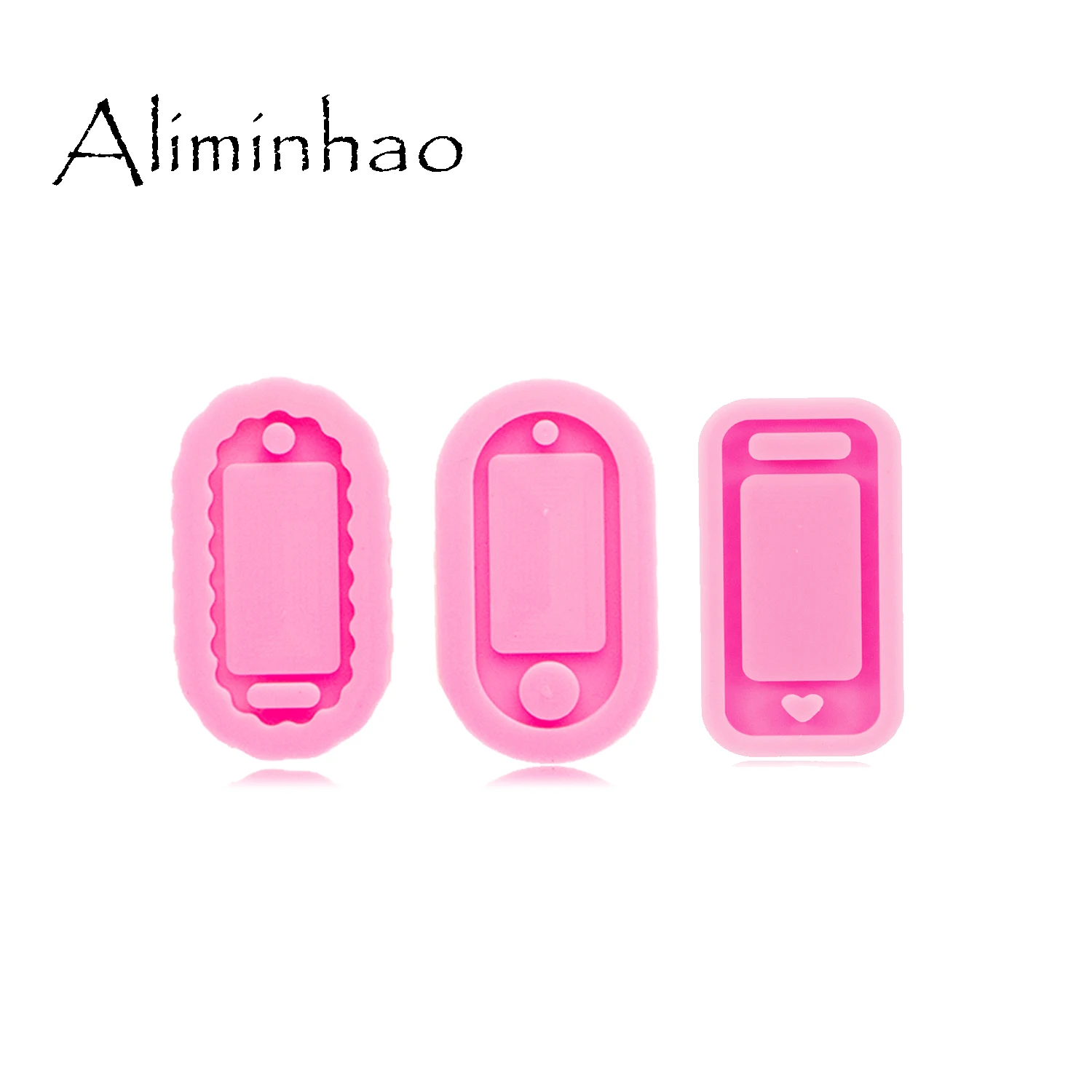 DY0867 Super Glossy Key Tag Molds Backed Shaker Silicone Mold For Resin, DIY Keychain Epoxy Resin Polymer Clay Mold