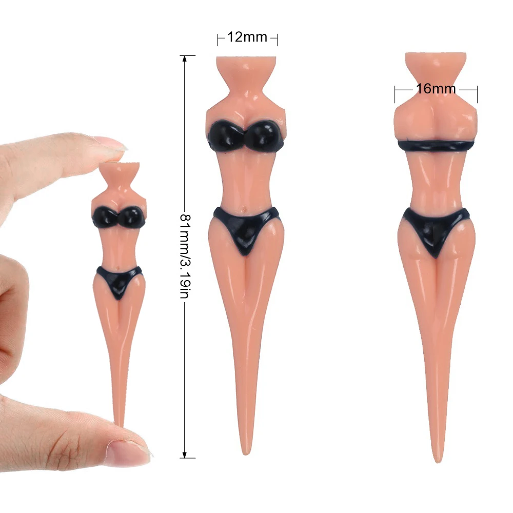 

5Pcs Sexy Bikini Model Golf Tees, Novelty Plastic Ball Holder Stands for Driving Range Practice Training Accessories