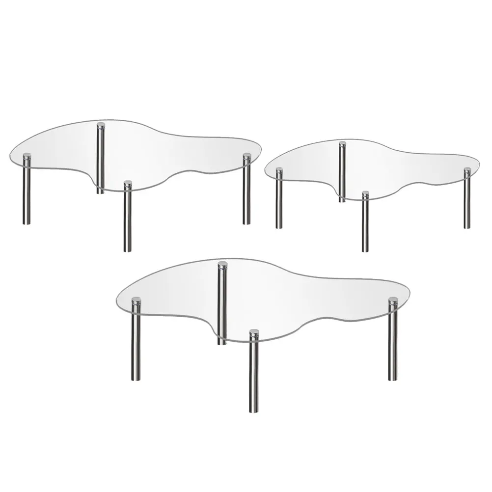 

3pcs Acrylic Cake Stand Clear Dessert Display Wedding Birthday Holder Extra Large Multi Layer Cupcake Stands Smooth Edge