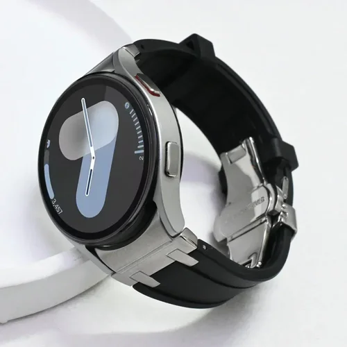Correa de silicona para Samsung Galaxy Watch 7, 40mm, 44mm, 6, 4, clásico, 46, 47mm, 42, 43mm, 5 pro, 45mm, sin huecos, pulsera deportiva para hombre