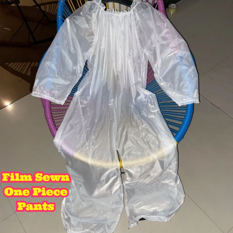 

Protein Film Jumpsuit One Piece Silk Sheen Long Sleeve Wide Leg Full Body Smooth Seamless Soft Comfortable Lazy Style Casual