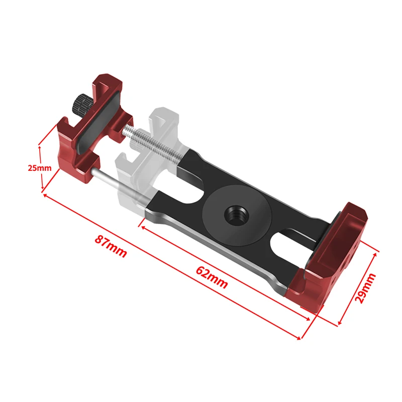 U Clip Phone Holder Extendable 62-87mm Width Clamp Cold Shoe Mount 1/4\