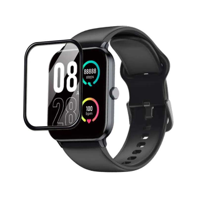 واقي شاشة لفيلم الحيوانات الأليفة فائق الوضوح للساعة الذكية QCY ، غطاء كامل ، طلاء منحني ثلاثي الأبعاد ، PMMA PET ناعم ، GTC ، GTS ، زجاج غير مقسى