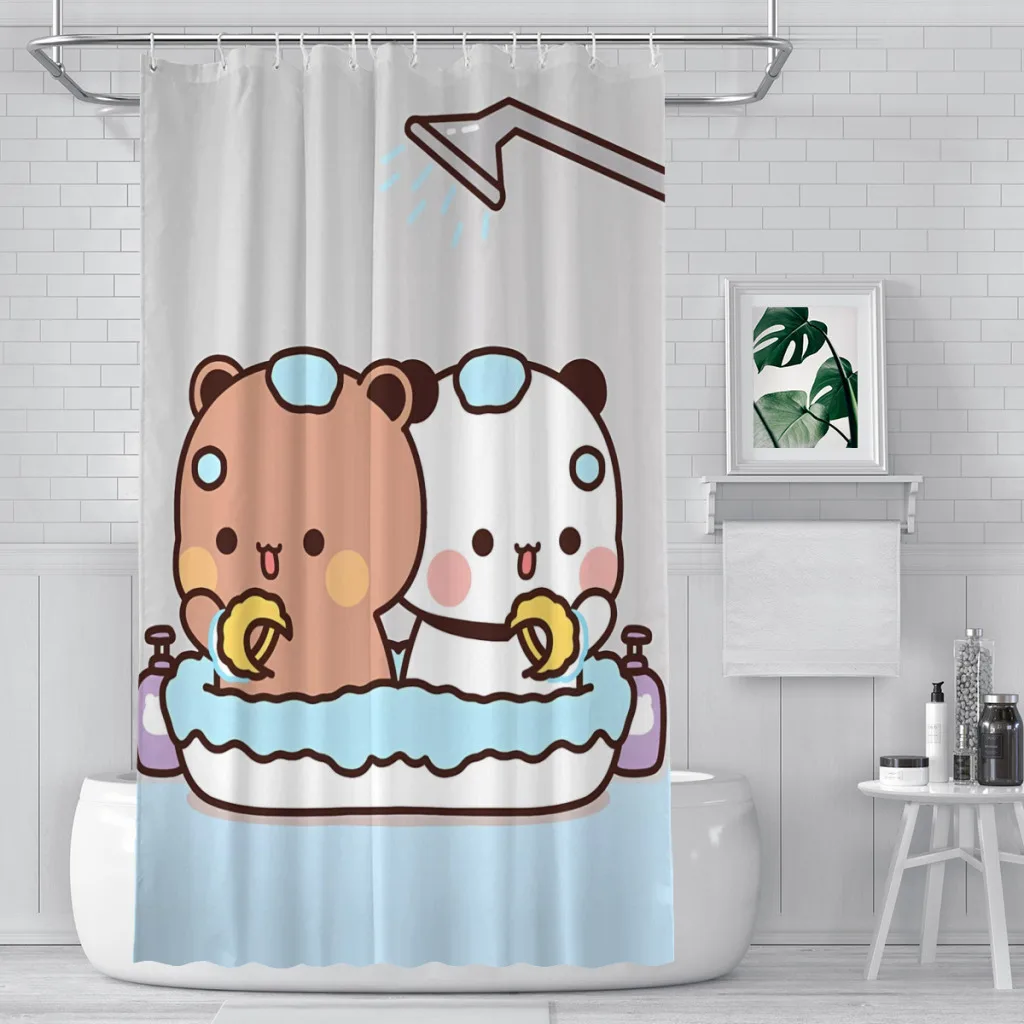 

Shower curtain Bathroom Panda Bear Hug Bubu Dudu decor Modern household items Bathroom curtain Graduation gift Festival gift