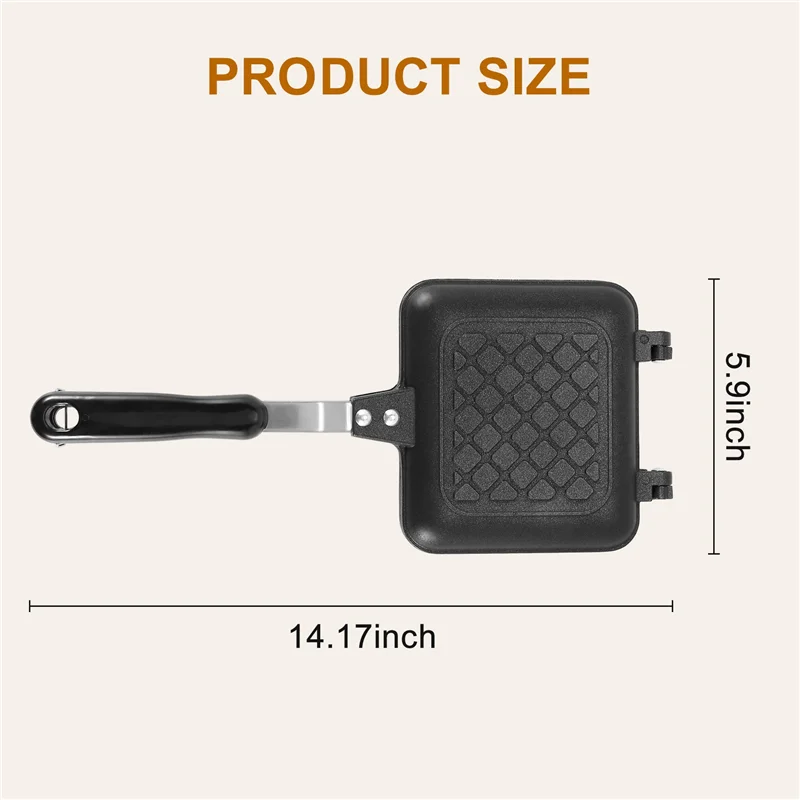 Grilled Sandwich Panini Maker,Bread Toast Breakfast Machine,Hot Sandwich Pan,Nonstick Aluminum Flip Pan,Kitchen Tool