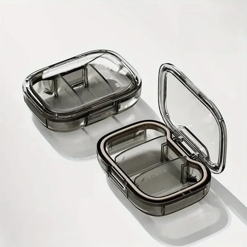 Portable Pill Organizer Box Mini Travel Pill Splitter, Dustproof ABS Plastic, Compact Design for Daily Use, Work & Outings