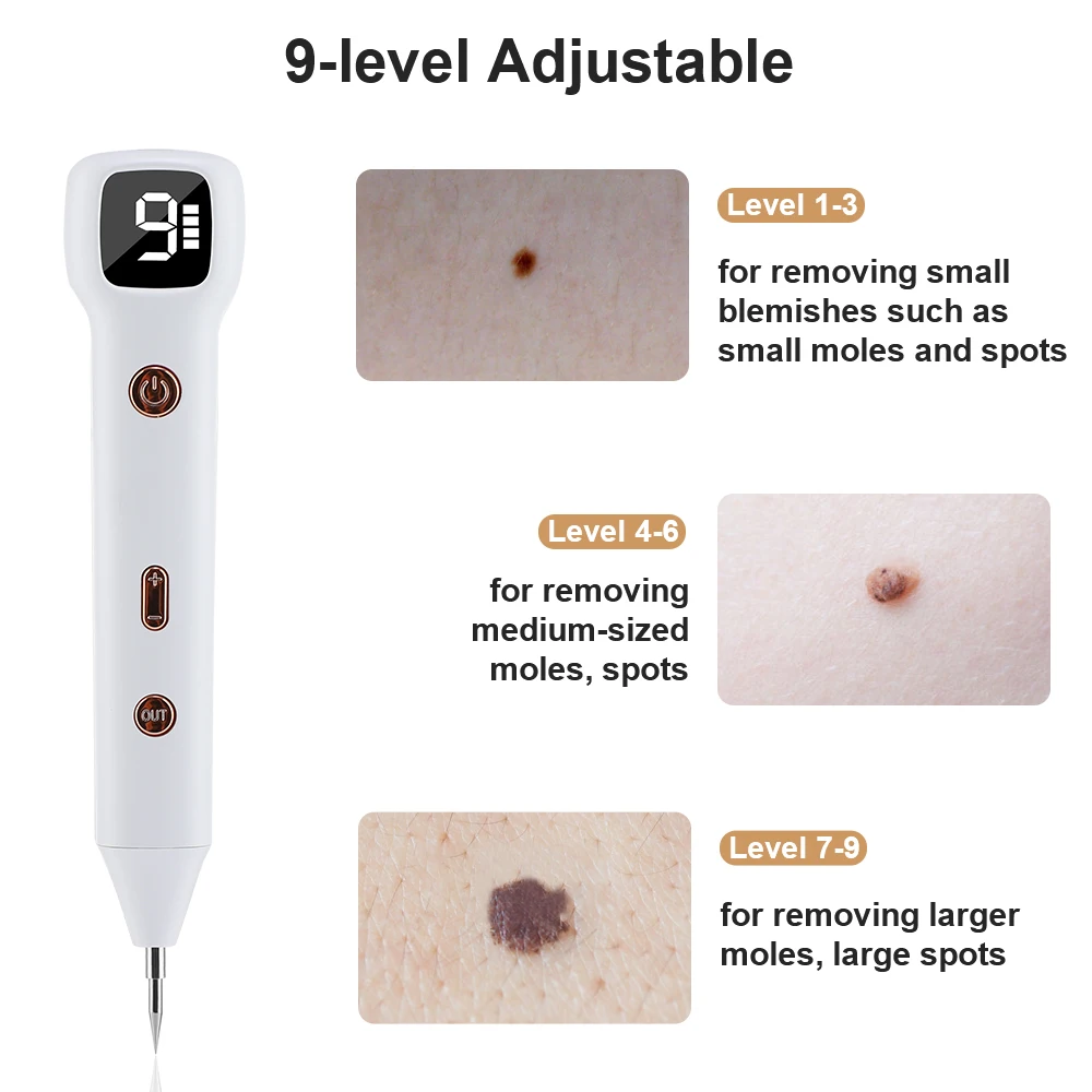 Pluma láser de Plasma para eliminar verrugas, eliminador de lunares negros, marcas de piel, pecas, papiloma, lunares, Nevus, manchas oscuras