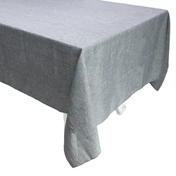 Nappe Rectangulaire Moderne en Coton et Lin Gris Massif, Couverture de Table à Manger, Décoration de Mariage Rustique