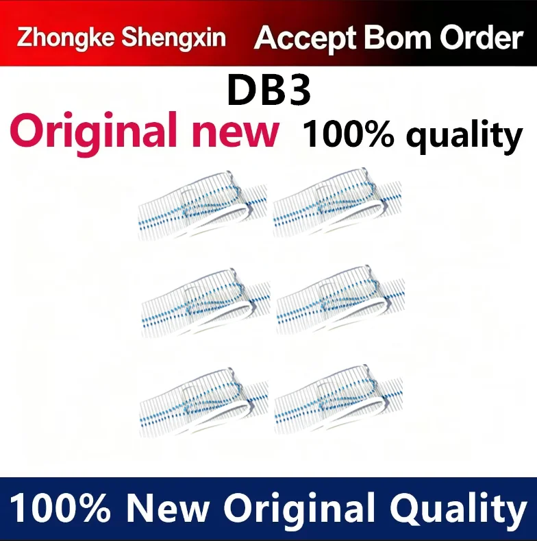 （5pcs-100pcs）DB3 bidirectional trigger diode, brand new strip with direct insertion blue trigger tube DO-35