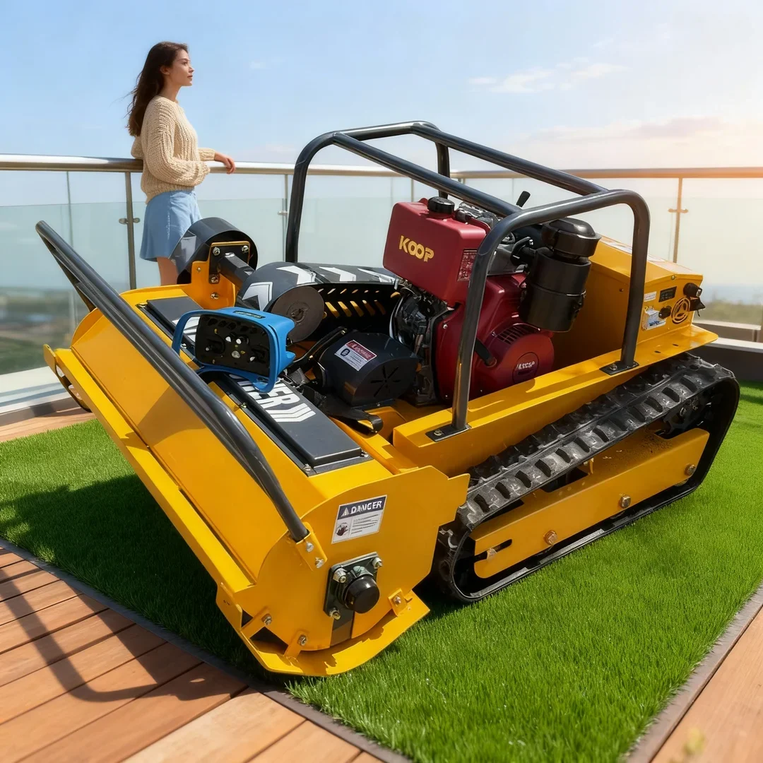 

Customized CE EPA Certified All Terrain Flail Lawn Mower - Remote Control Robot Grass Cutting Machine with Rubber Tracks