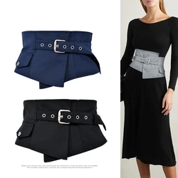 Cinturones de cintura ancha para mujer, camisa con cordones, decoración, cinturón, vestido, camiseta, cinturón, cinturón de tela, fajas ajustables