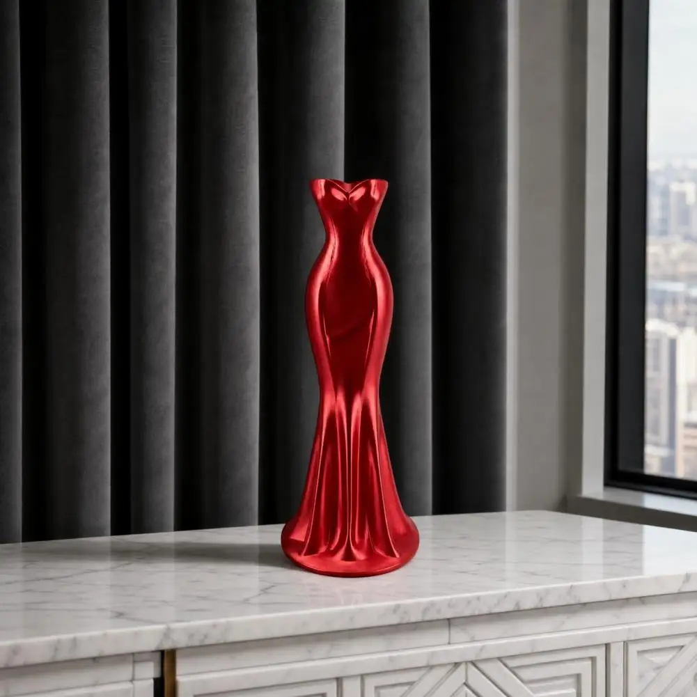 Dress Vase Decorative Dress Vase Elegant Dress Shaped Vase 3d Printed Minimalist Flower Holder Modern Decorative Bud for Room