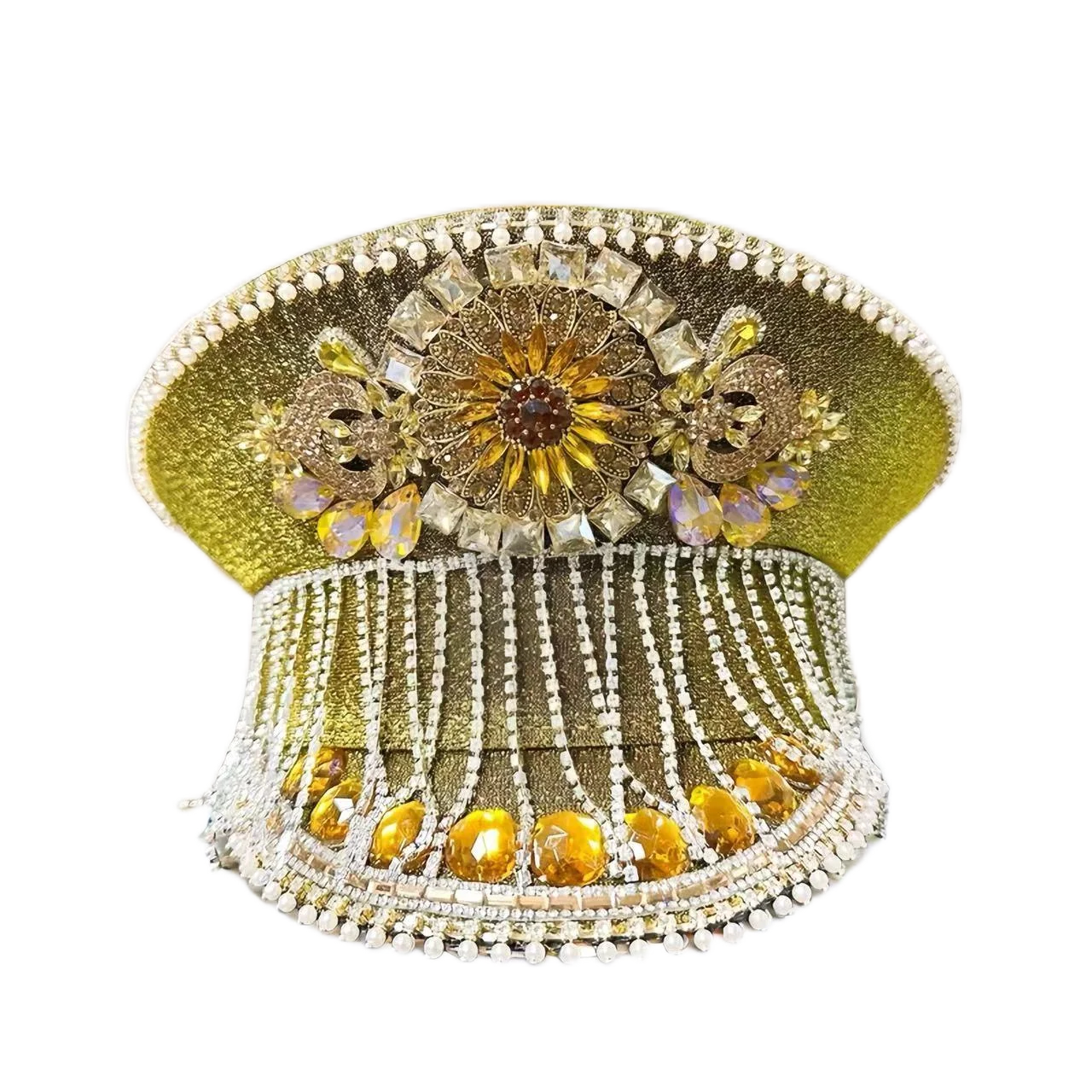 HongLuan Luipaard Halloween-kostuumhoed, Kapitein Hoeden Strass voor Burning Man Festival Vrouw, Cosplay Vrouwelijke Accessoires