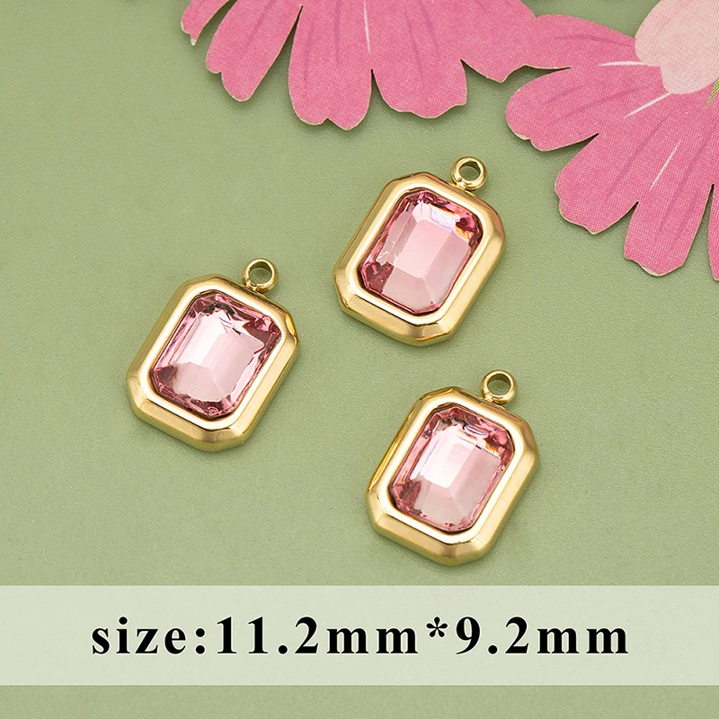 assoonas ME14, Schmuckzubehör, 316L-Edelstahl, Zirkonia, nickelfrei, handgefertigt, Schmuckherstellung, Anhänger, DIY-Anhänger, 6 Stück/Set. – Detail 6