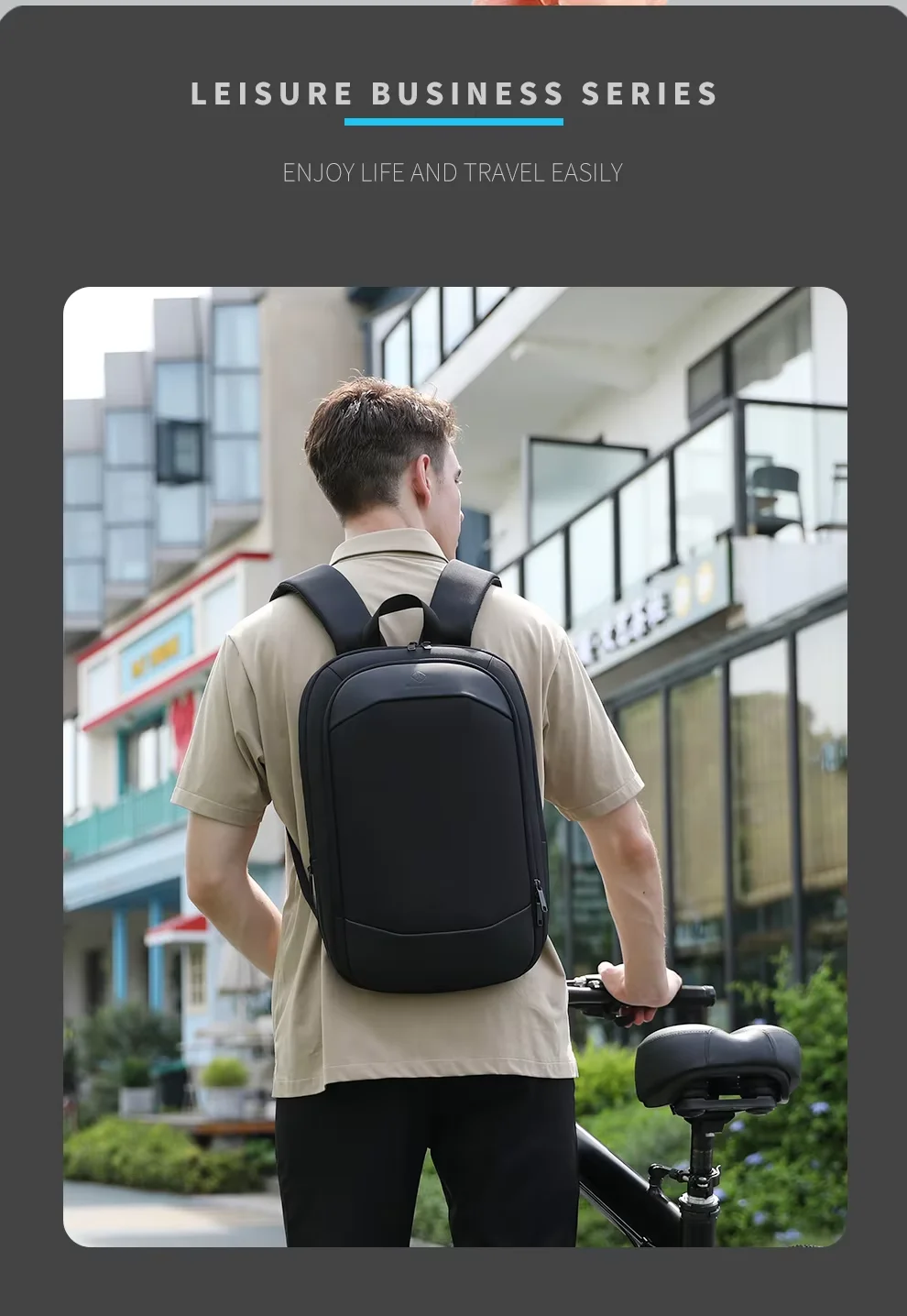 HK High-Quality Business Commuter Backpack Expandable Waterproof Laptop Backpack Men’s Large-Capacity Business Travel Backpack