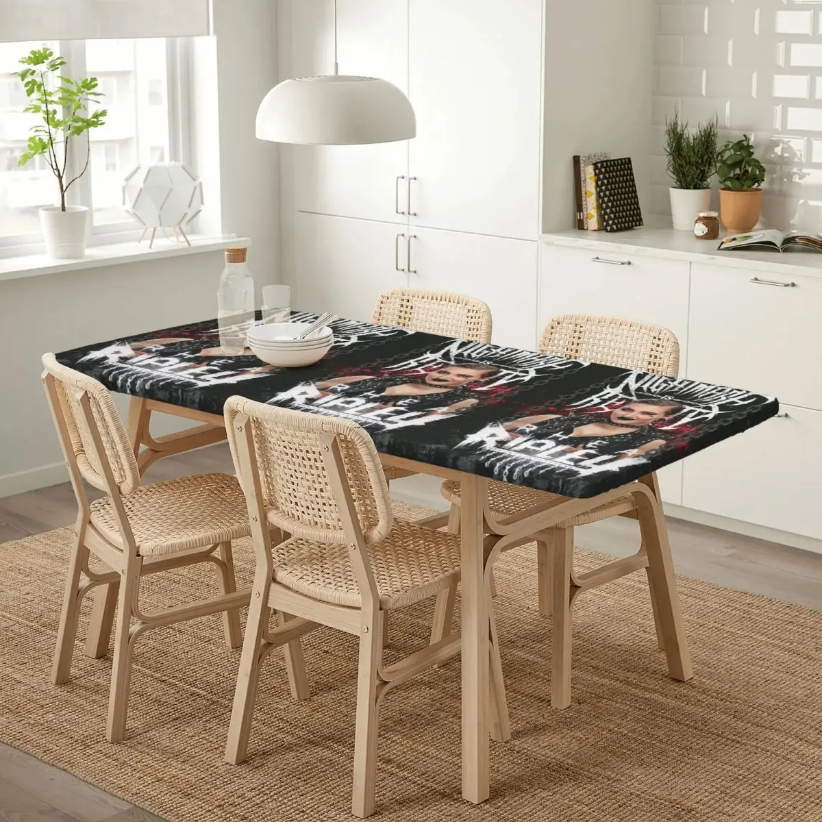 She Is My Mami Rhea Ripley Bootleg Wrestler Customized Rectangular Tablecloth Oilproof Table Cover for Dining Events Table Cloth