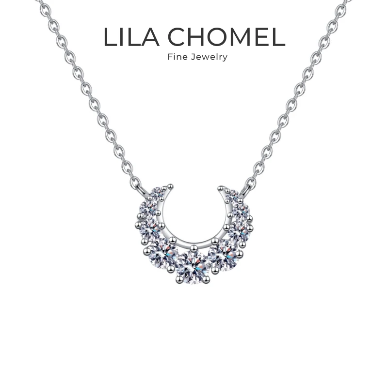 

Lady Birthday Gift 18K White Gold Women Wedding Necklaces 0.66CT Moissanite Diamond Daughter PT950 Platinum Girl Valentine's Day