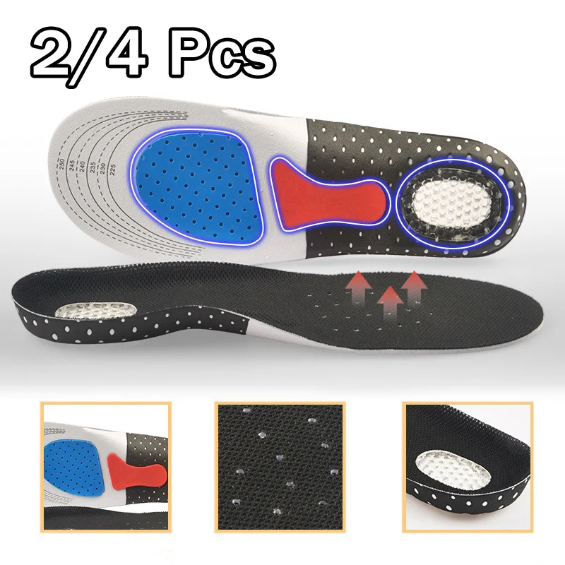 1/2 Paar orthopädische Silikon-Einlegesohlen für Männer und Frauen – Memory-Schaum-Kissen, Gel-Pads, Fußgewölbestütze, Sportschuhsohlen, stoßdämpfend