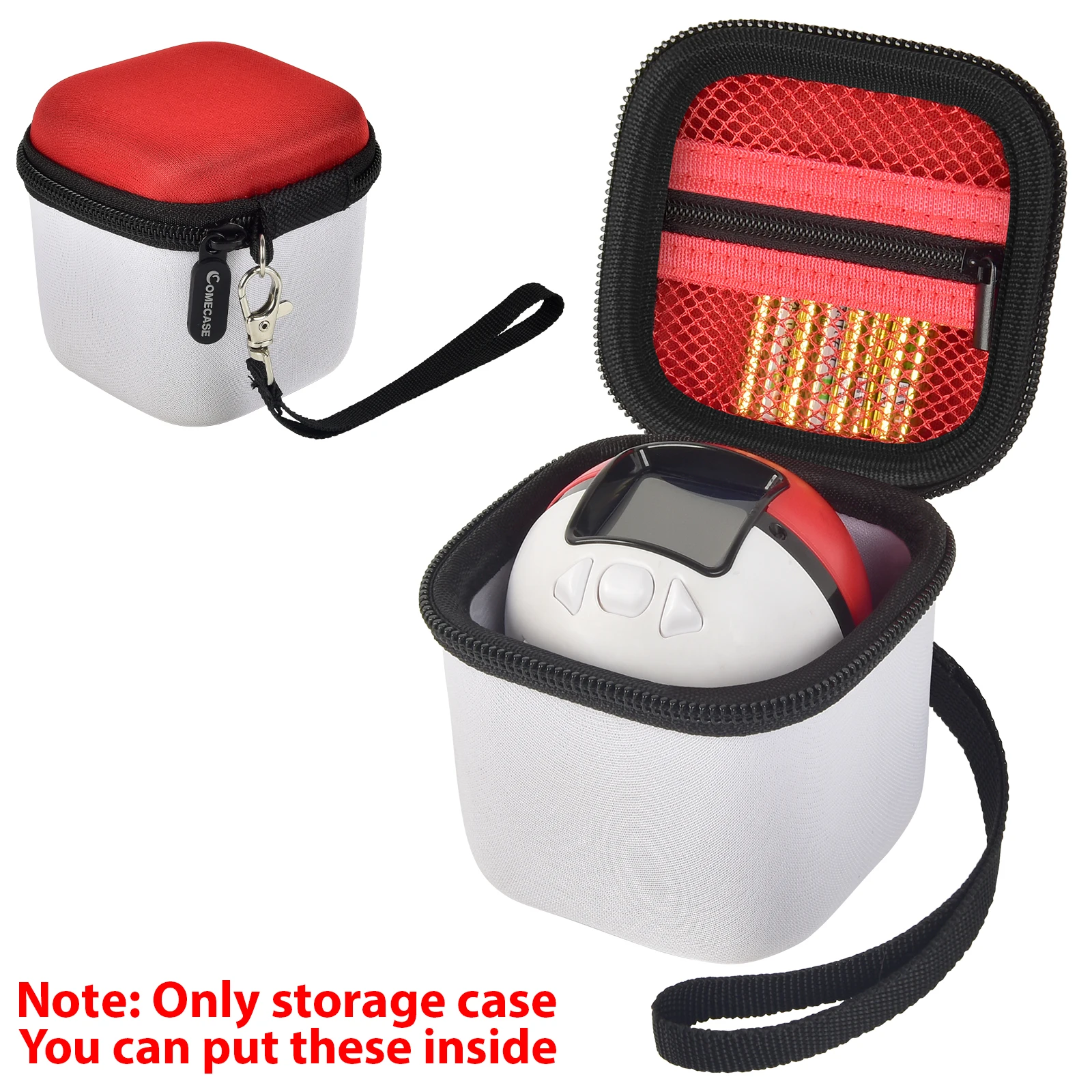 

Hard Carrying Case Compatible with Takara Tomy with Zippered Mesh Pocket for Pokemon Pokeball AAA Batteries and Accessories