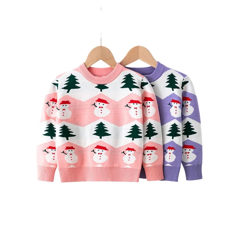 

Christmas Toddler Girls Sweaters Kids Knitwear Pullover Fall Winter Children's Clothes