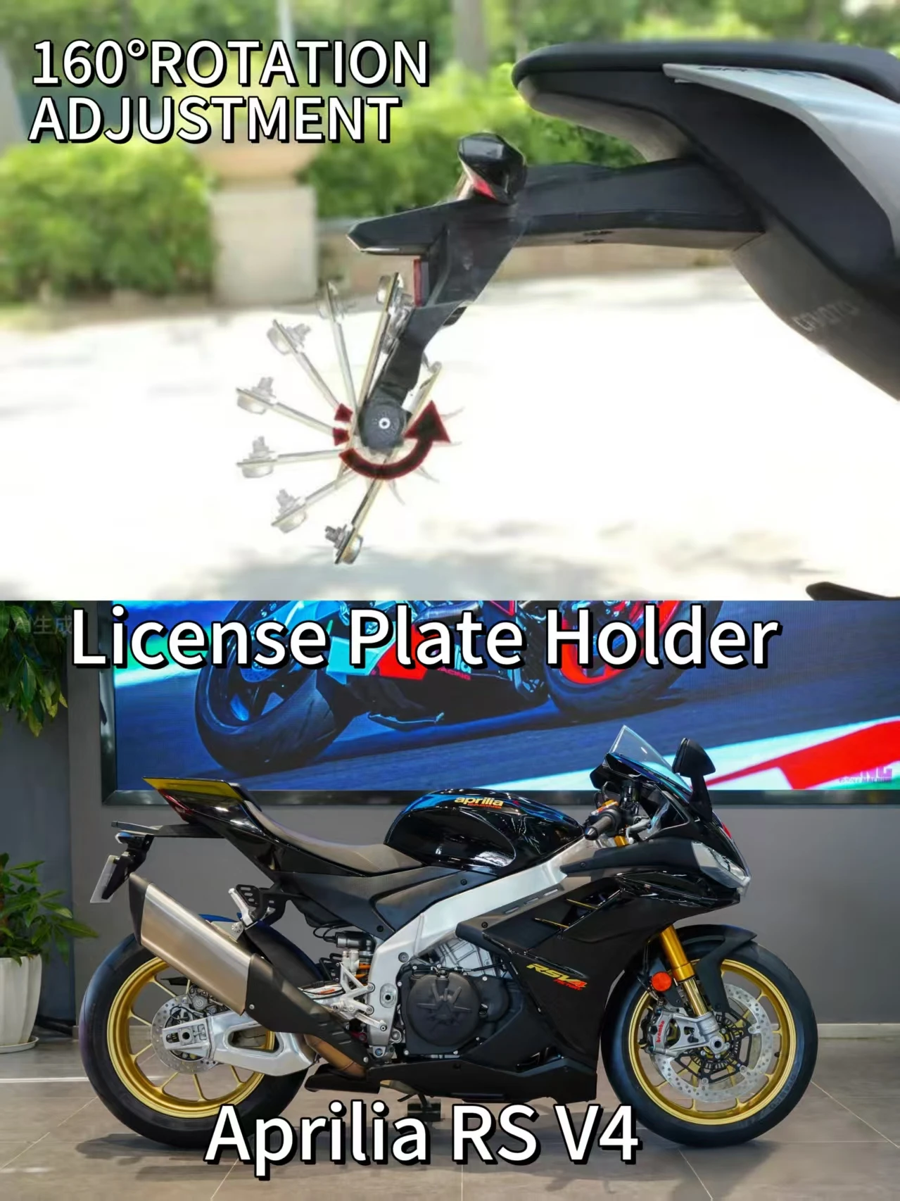 

ForCFMOTOAprilia RSV 4 лицензионный знак премиум-класса, регулируемый переключатель номерного знака, кронштейн для номерного знака без усилий, рамка