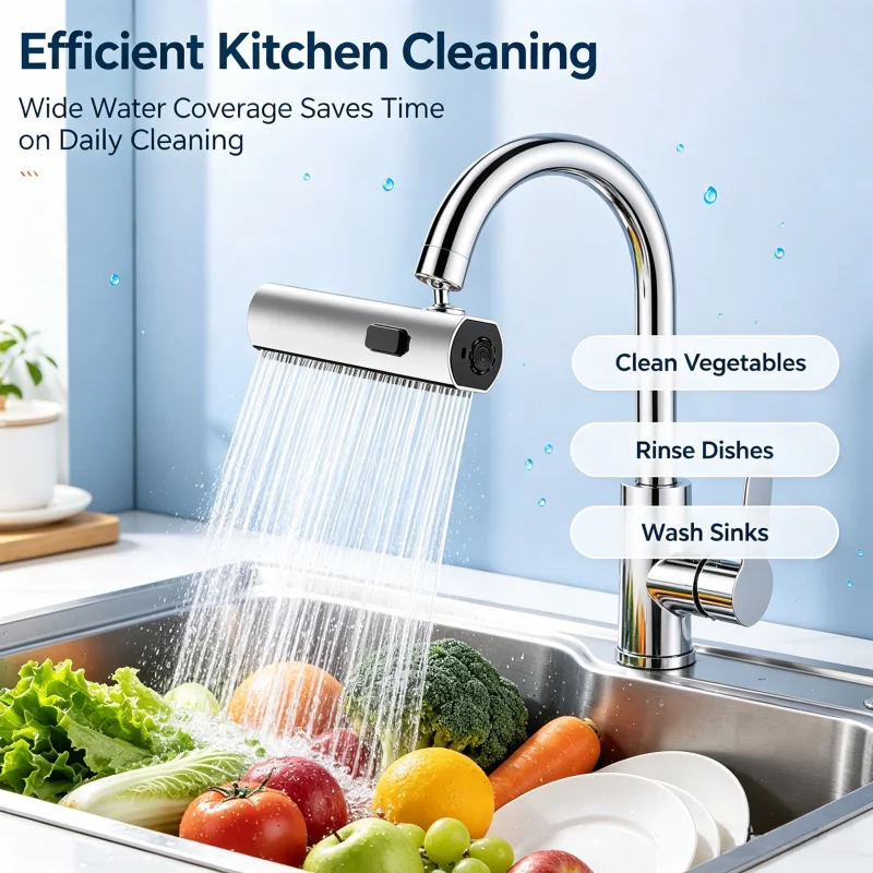 Home Sink Retractable Faucet Extension Head Anti-Splash with Waterfall Outlet And Pressure Boost Tap Aerator for Kitchen