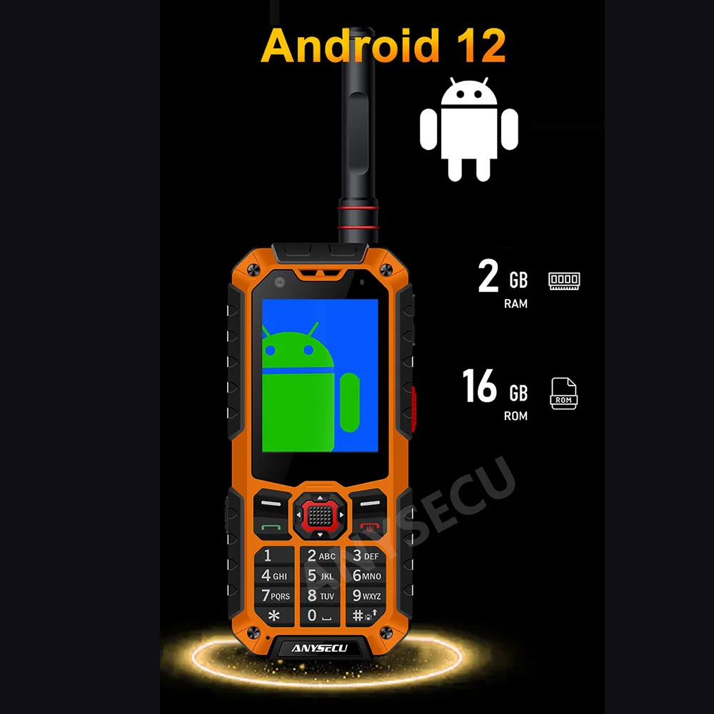 ANYSECU S10 4G Network Radio Android 12 With WIFI GPS Work With Zello Real-ptt UHF 400-470Mhz Analog Walkie Talkie