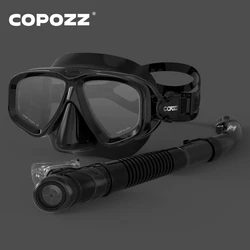 COPOZZ 2025 Scuba Diving Mask Set Anti Fog Goggles with Snorkel Glasses Tube Adjustable Strap for Women Men Adult Swimming Mask
