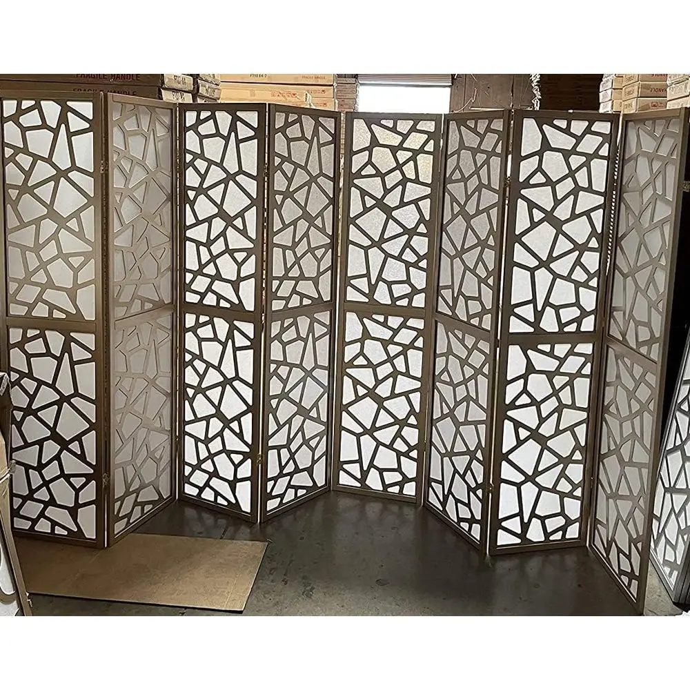 Golden Breeze 8-Panel Room Divider