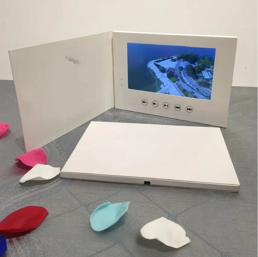 Valentine Wedding Gift 10.1 inch 4GB White Video Card Folleto De Video LCD Invite DIY Paper Digital Frame USB Upload Video