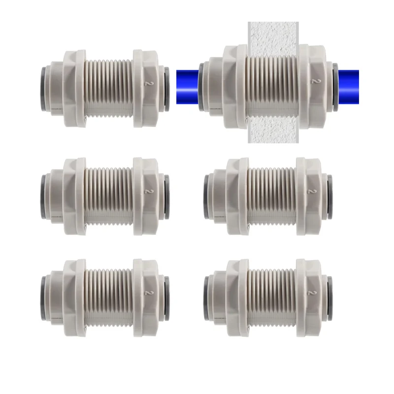

6 шт. быстроразъемных соединителей для труб, фитинг для труб 3/8'' (9,52 мм), пластиковый соединитель для шлангов, подходит для стенок толщиной 17 мм.