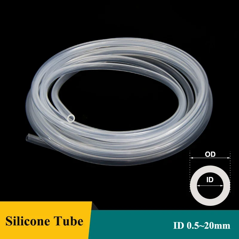 

1M~10M Transparent Food Grade Silicone Rubber Hose ID 0.5~20mm OD 1~28mm Transparent Plastic Tube Aquarium Air Watering Hose