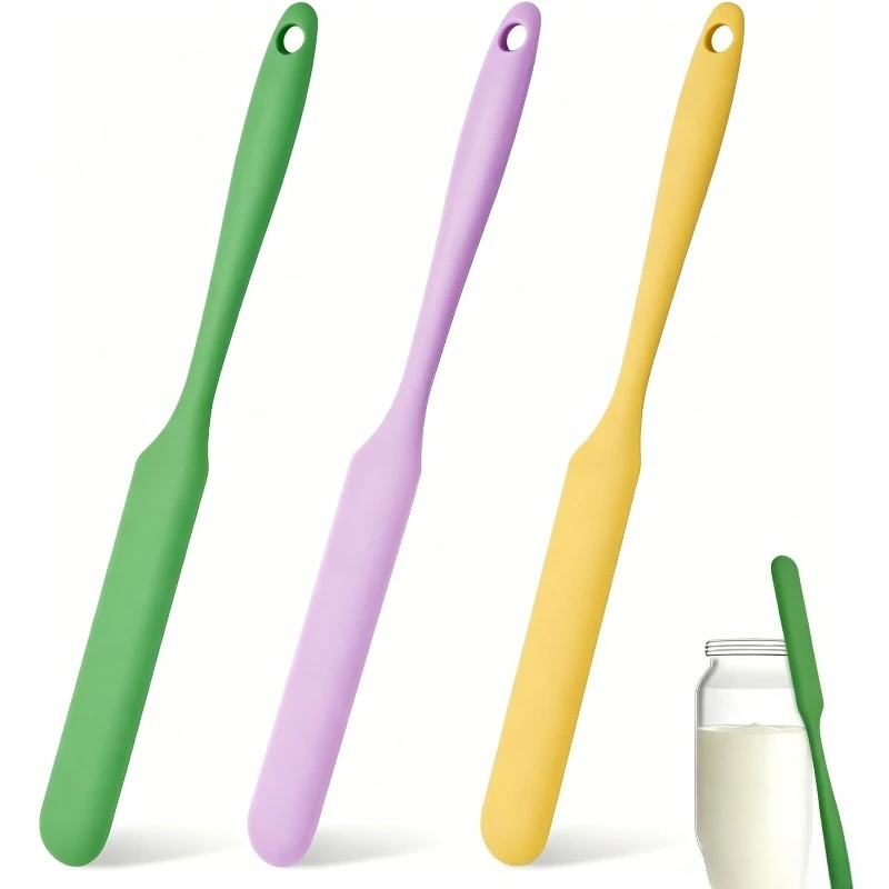 Food Grade Silicone Cream Scraper Household All-in-one Long Cake Spatula Heat-resistant Kitchen Baking Tool