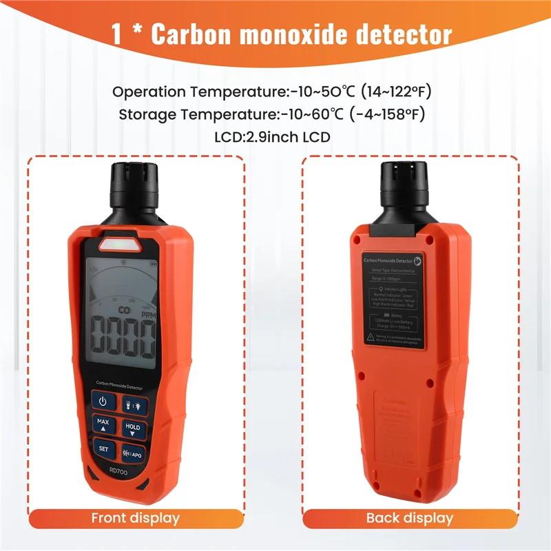 M16K-RD700 CO Meter Koolmonoxide Detector Met Hoge Precisie Sensor Professionele Gasanalysator Luchtkwaliteit Testapparaat Tes