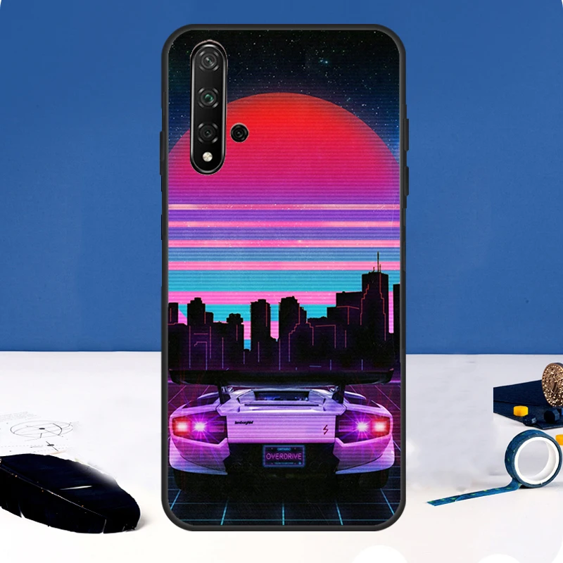 Neon Retrowave 80s vintage art Case For Huawei P30 Pro P20 P40 Lite Nova 9 10 SE 11 3i 7i 8i 11i Y91 Y60 Y70 Y61 Y90 Cover