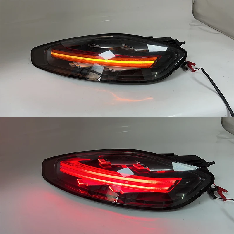 LED Taillights For Porsche 718 GTS 2013-2019 black Rear Taillight Turn Signal Lamp Car Accessories plug and play Tail Rear Light