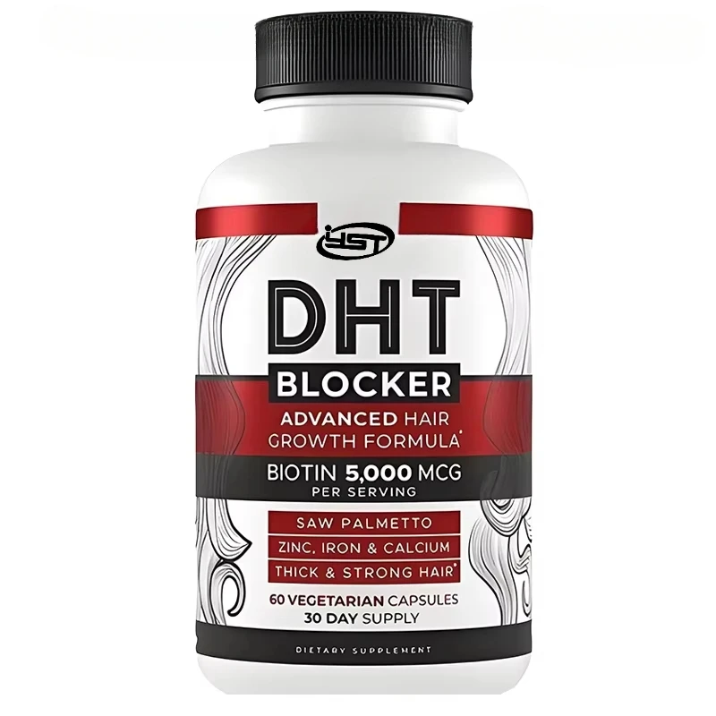 

Капсулы Dht Blocker, 60 капсул, содержащие биотиновая пила, густые и длинные добавки для роста волос для мужчин и женщин