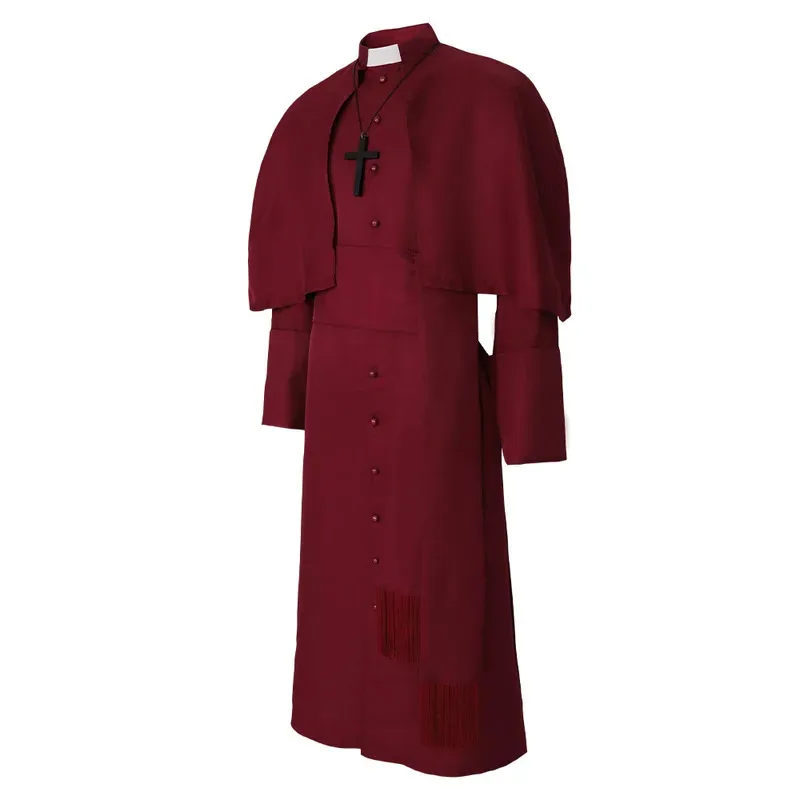 

Medieval Vintage Priest Uniform Halloween Men Pope Pastor Cloak Cape Cosplay Costume Renaissance Monk Robe Clergy Suit hh:5