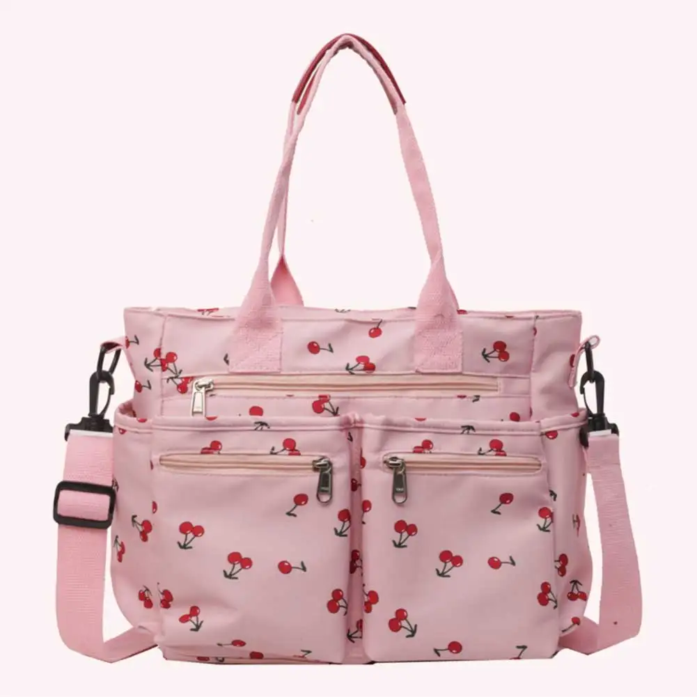 

Women Cherry Shoulder Bag Fashion Nylon Tote Bag Adjustable Strap Trendy Commuting Bag Stylish Crossbody Bag Outdoor Travel Bag