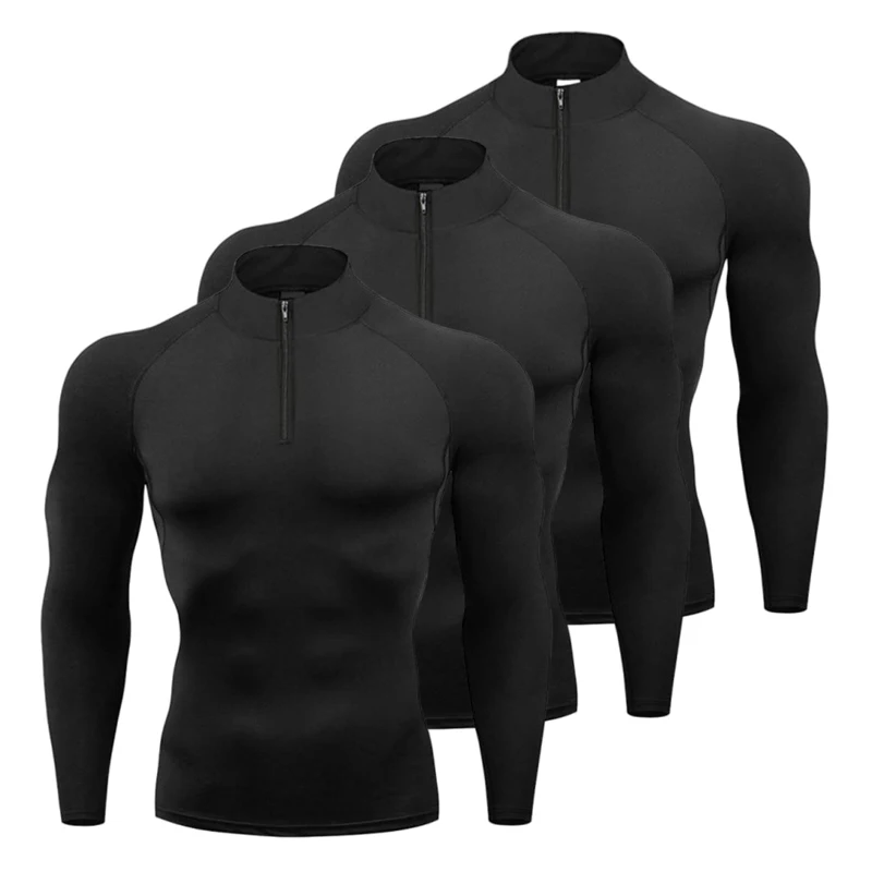 

1/3 шт. компрессионная рубашка мужские футболки с длинным рукавом для бега спортивная одежда осенняя плотная рубашка-поло для фитнеса быстросохнущая футболка с мышцами