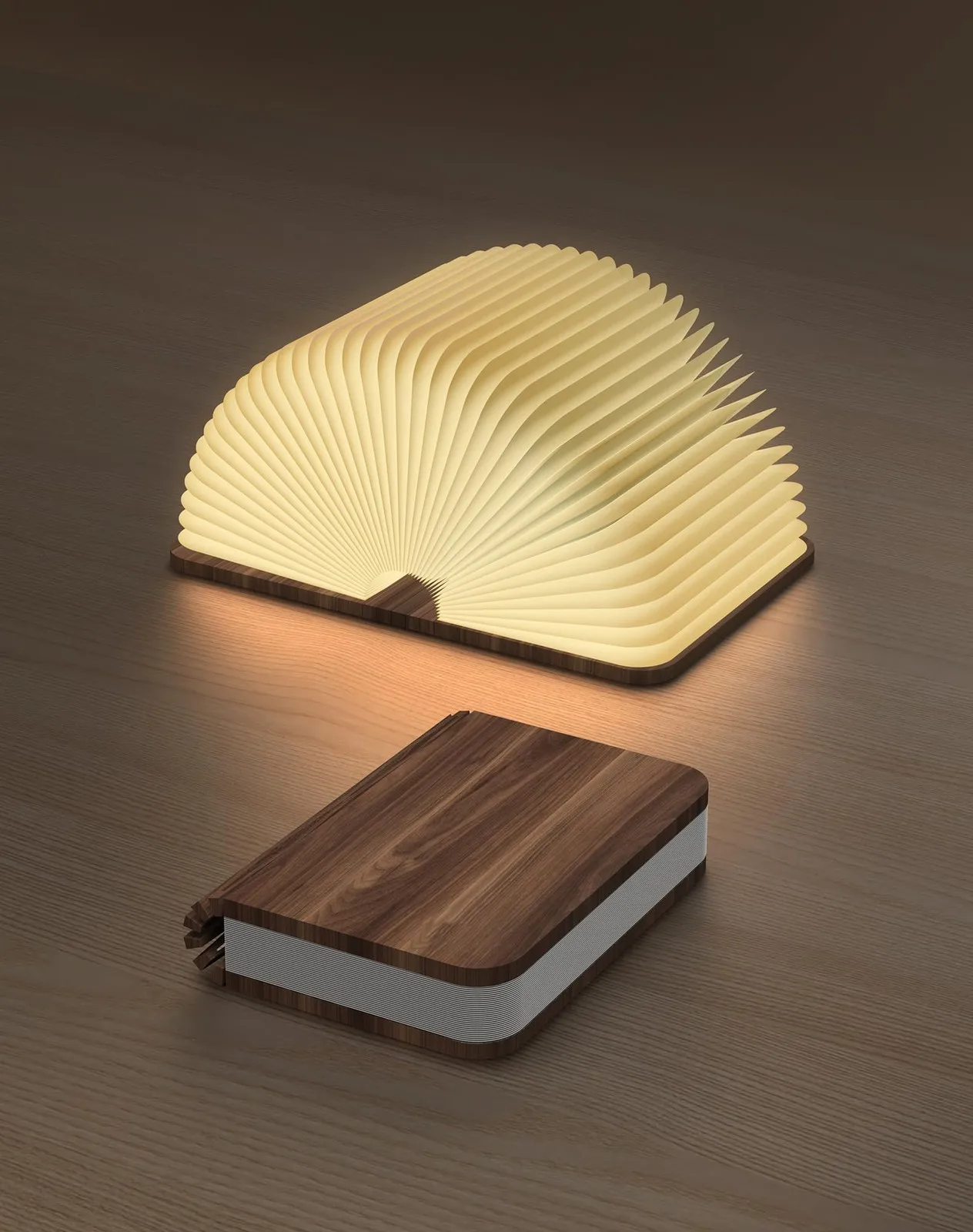 

GMOX Novelty Portable Folding Wooden Book Lamp USB Rechargeable LED Desk Night Light for Room Decor Creative Gift