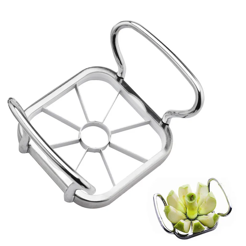 LMETJMA 5 in 1 Apple Cutter Slicer Stainless Steel Vegetable Fruit Shredders Manual Potato Chips Cutter Strip Chopper KC0024